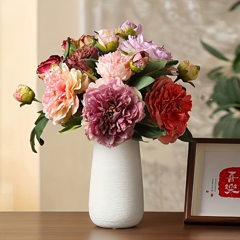 Contemporary Striped Ceramic Bud Vase - Modern Geometric Design for Living Room Decor