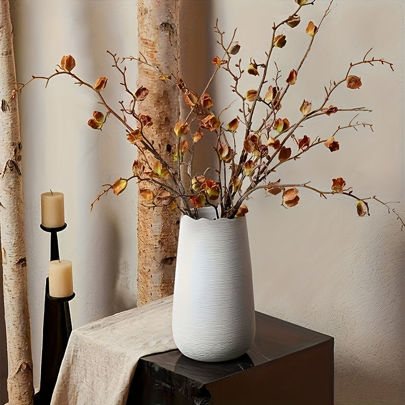 Contemporary Striped Ceramic Bud Vase - Modern Geometric Design for Living Room Decor