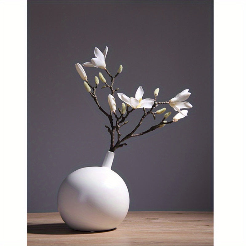 Creative Round Slanted Mouth Ceramic Black and White Vase