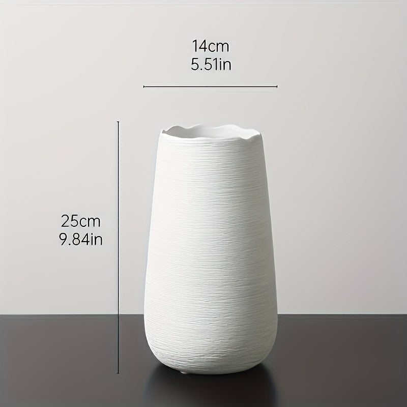 Contemporary Striped Ceramic Bud Vase - Modern Geometric Design for Living Room Decor