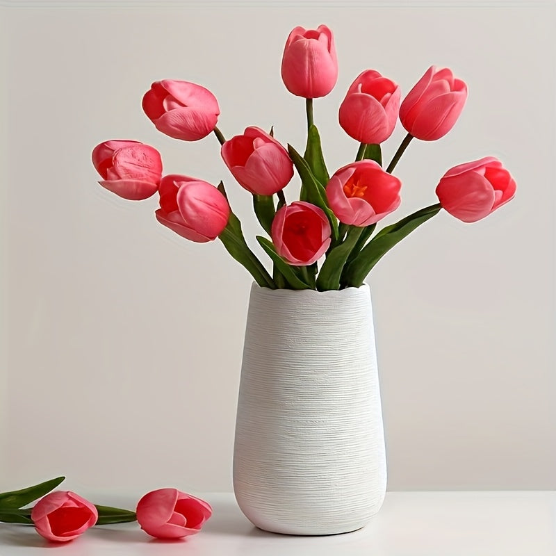 Contemporary Striped Ceramic Bud Vase - Modern Geometric Design for Living Room Decor