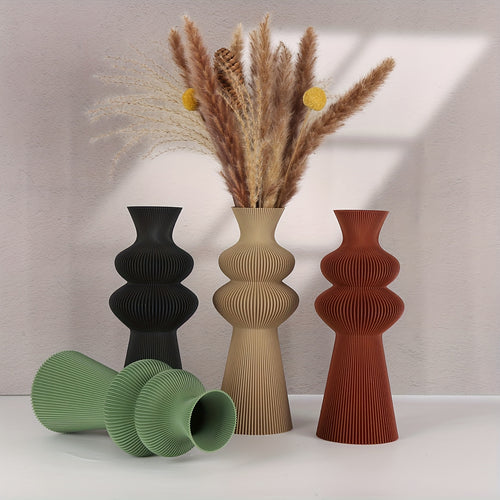 1 Modern Minimalist Plastic Vase, Suitable for Living Room, Study, Office or Exhibition Hall