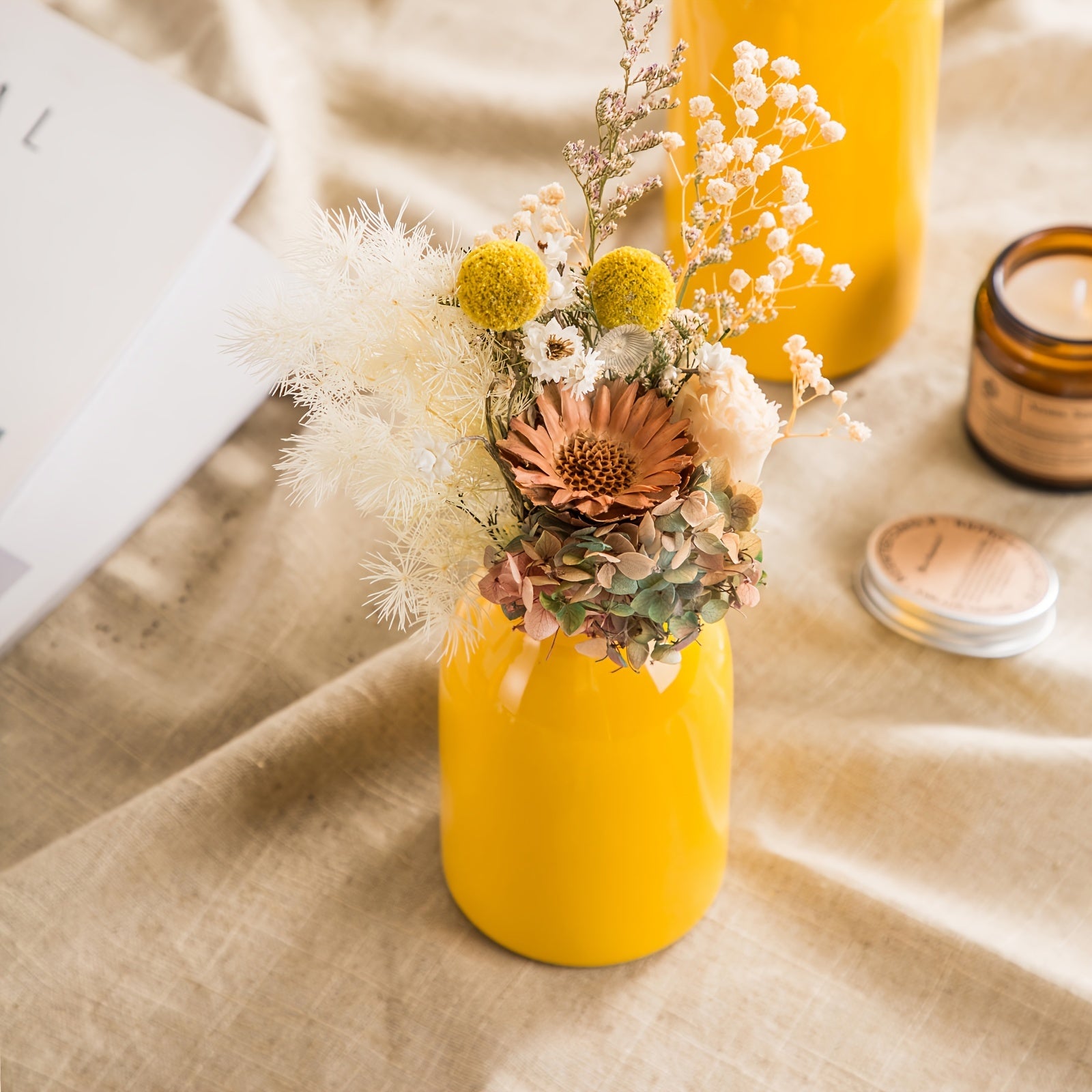 Set of Three Modern Farmhouse Ceramic Vases - Geometric Pattern, Round Shape, Durable Ceramic Material, Perfect for Living Room, Dining Table Centerpiece, Bookshelf, Mantel, and Entryway Decorations, Adding Rustic Touch and Elevating Home Ambiance